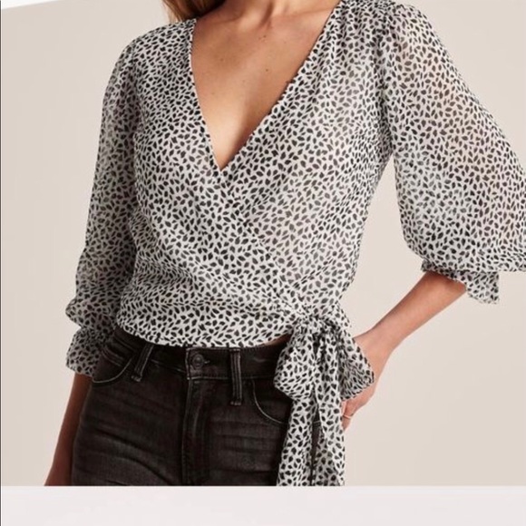Abercrombie & Fitch Tops - Abercrombie Long-Sleeve Wrap Chiffon Blouse